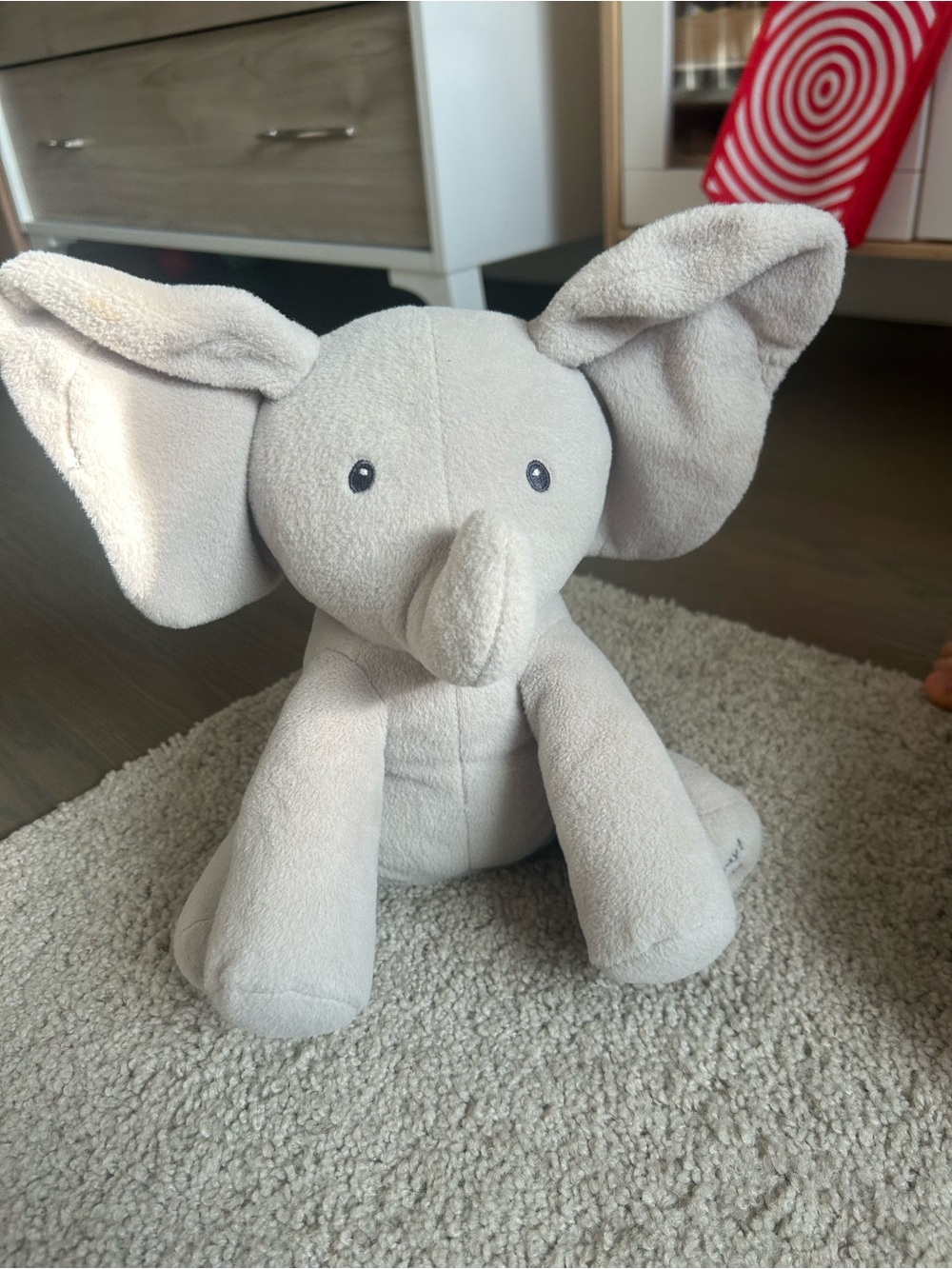 Find baby flappy Plush Elephant Stuffed Animal Toy - Soft Light Gray